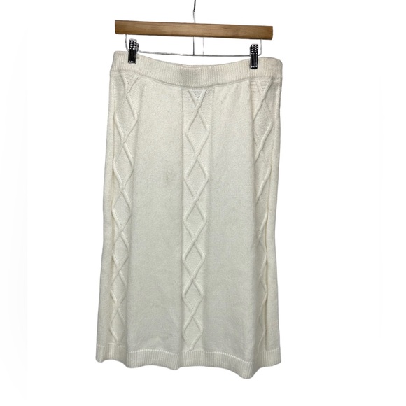 Alfani Dresses & Skirts - Alfani Cable Knit Midi Sweater Skirt - White - size Large